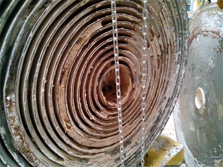 螺旋板式換熱器清洗前